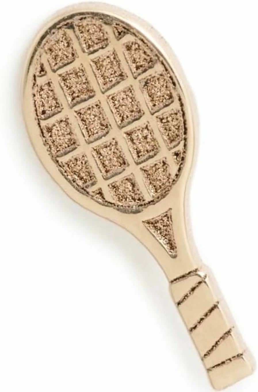 ZOE CHICCO 14K Gold Tennis Racket Stud Earrings for Women - Minimalist Small Single Earring