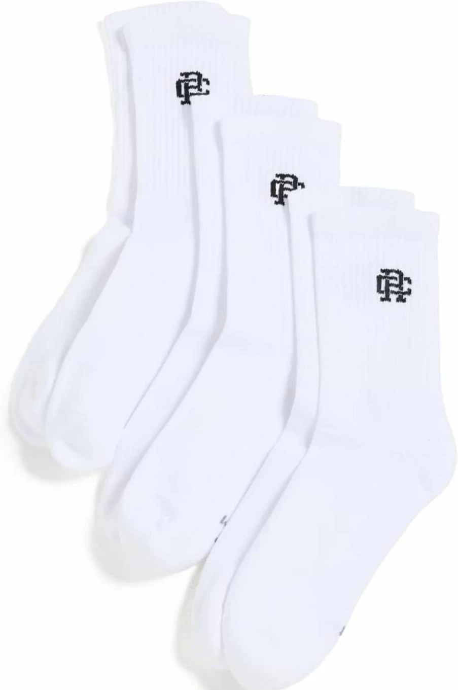 Reigning Champ Men's 3-Pack Classic Mid Crew Socks – Premium Athletic Socks for Comfort & Durability