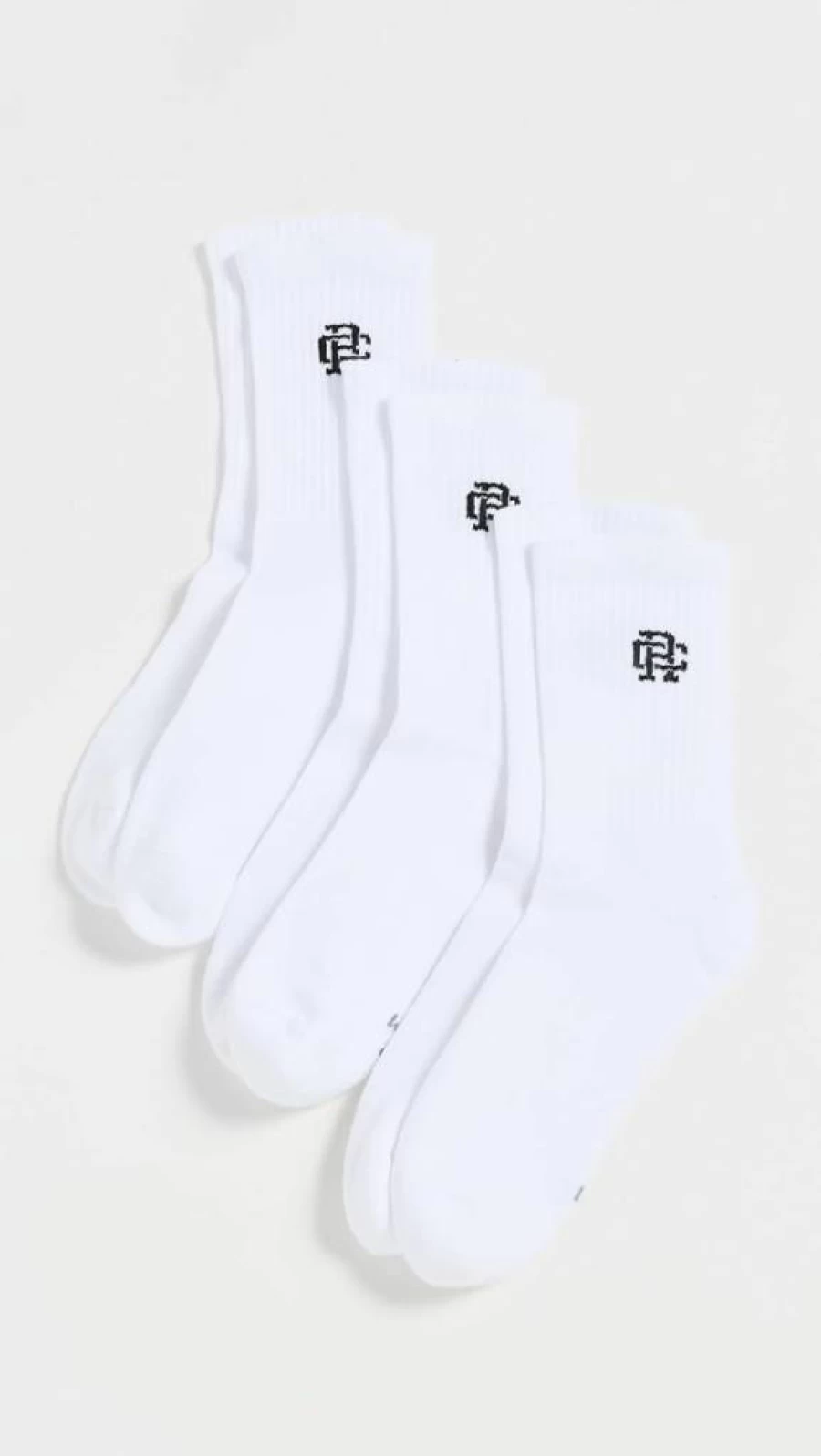 Reigning Champ Men's 3-Pack Classic Mid Crew Socks – Premium Athletic Socks for Comfort & Durability