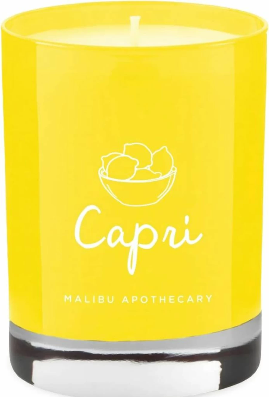 Malibu Apothecary Capri Lemon Lime Sage Scented Candle - 8oz Aromatherapy Soy Wax Candle for Home Relaxation