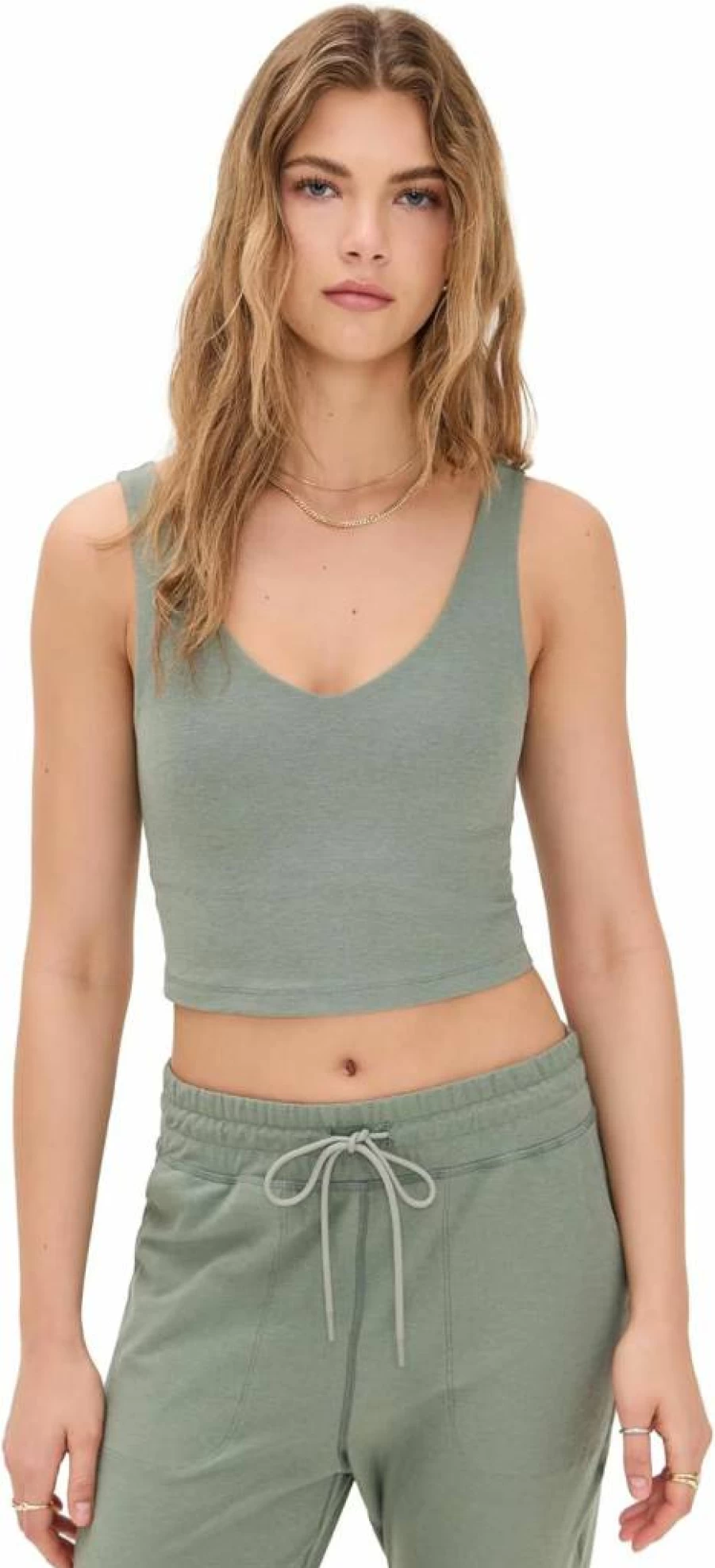 Beyond Yoga Women's Spacedye Good Day Cropped Tank Top - Soft Stretch Yoga Tee for Workouts & Comfort