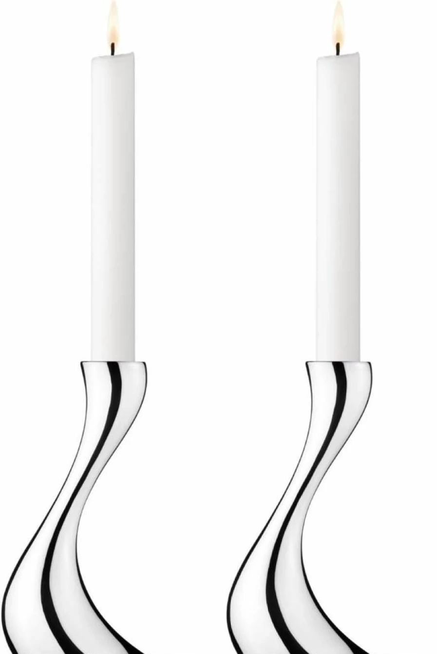 Georg Jensen Cobra Medium Candle Holders - Set of 2, Modern Home Decor