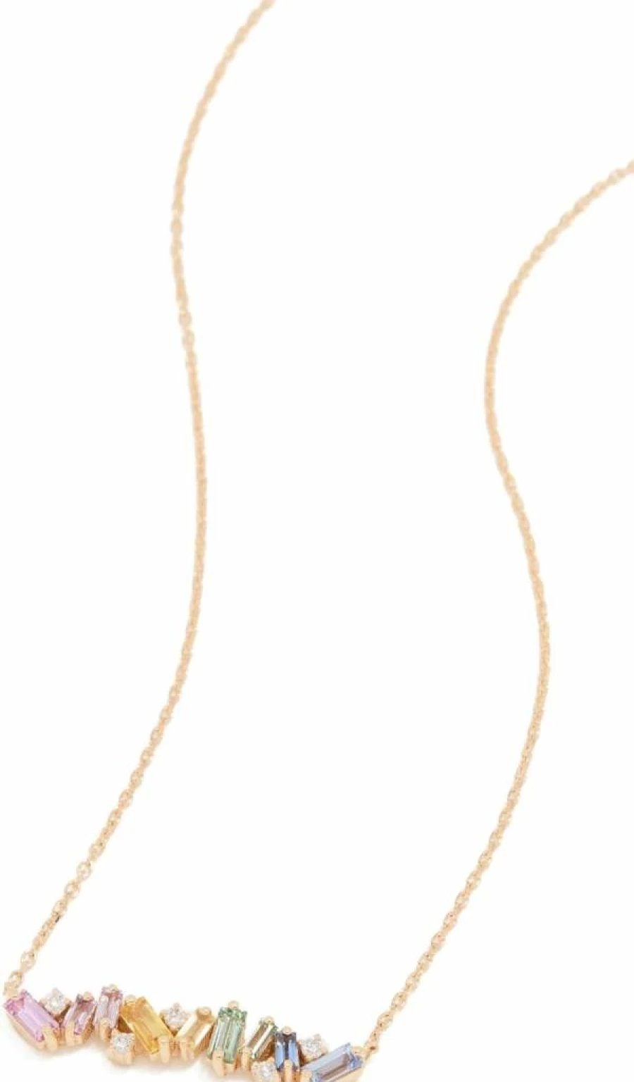 Suzanne Kalan 18K Gold Pastel Fireworks Bar Pendant Necklace for Women