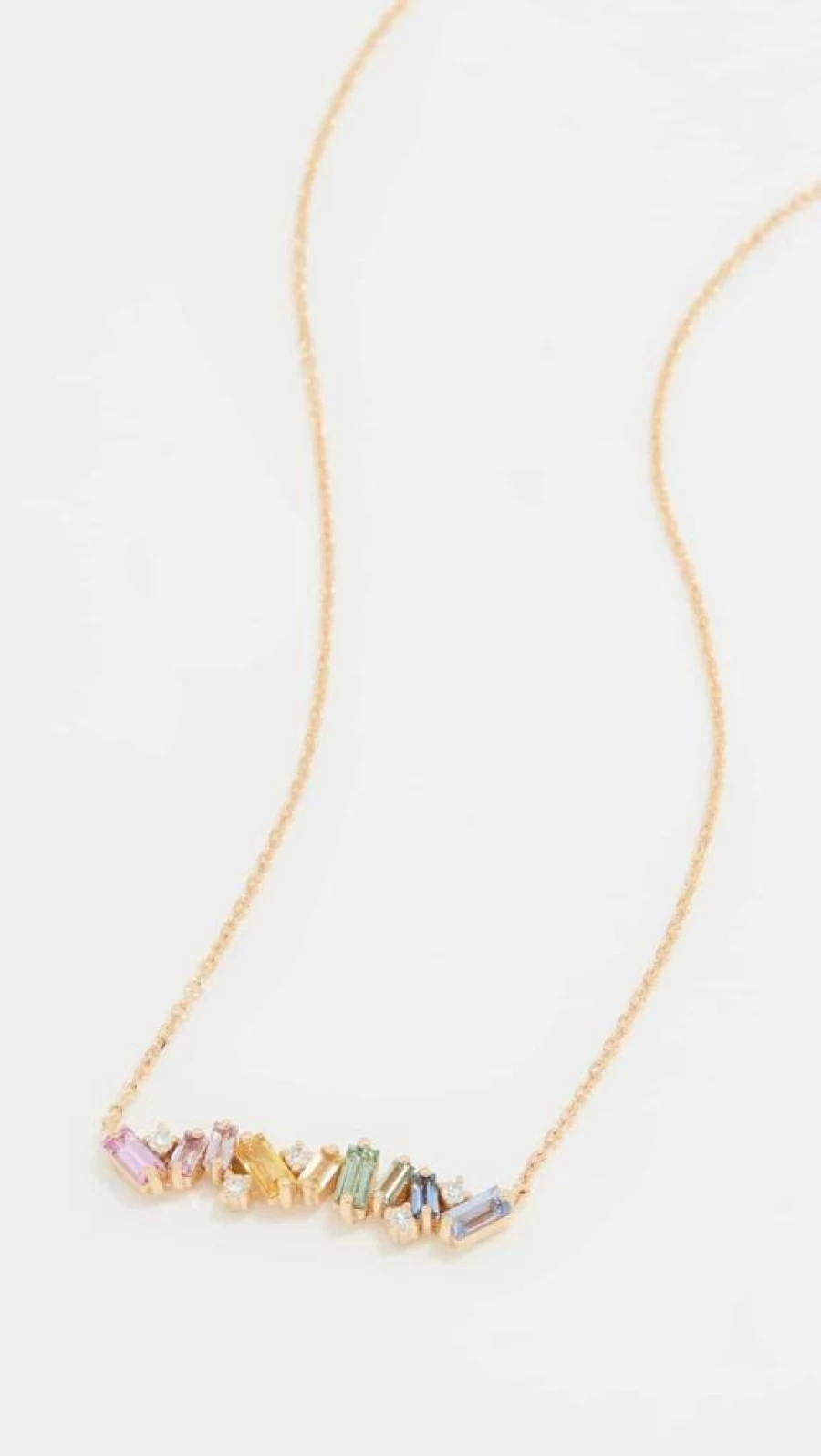Suzanne Kalan 18K Gold Pastel Fireworks Bar Pendant Necklace for Women