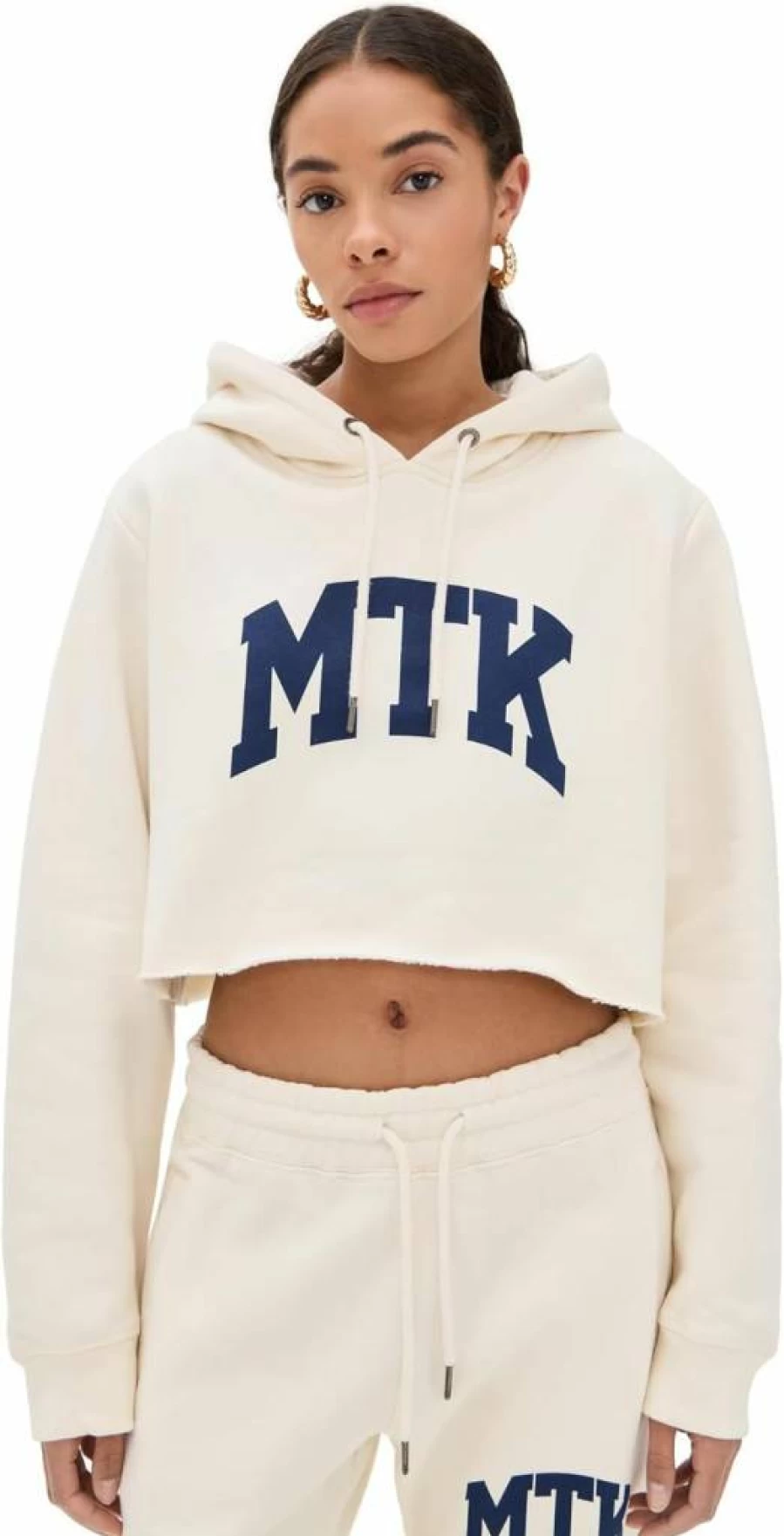 Denimist Women's Cropped Classic Hoodie - Soft Cotton Pullover Sweatshirt
