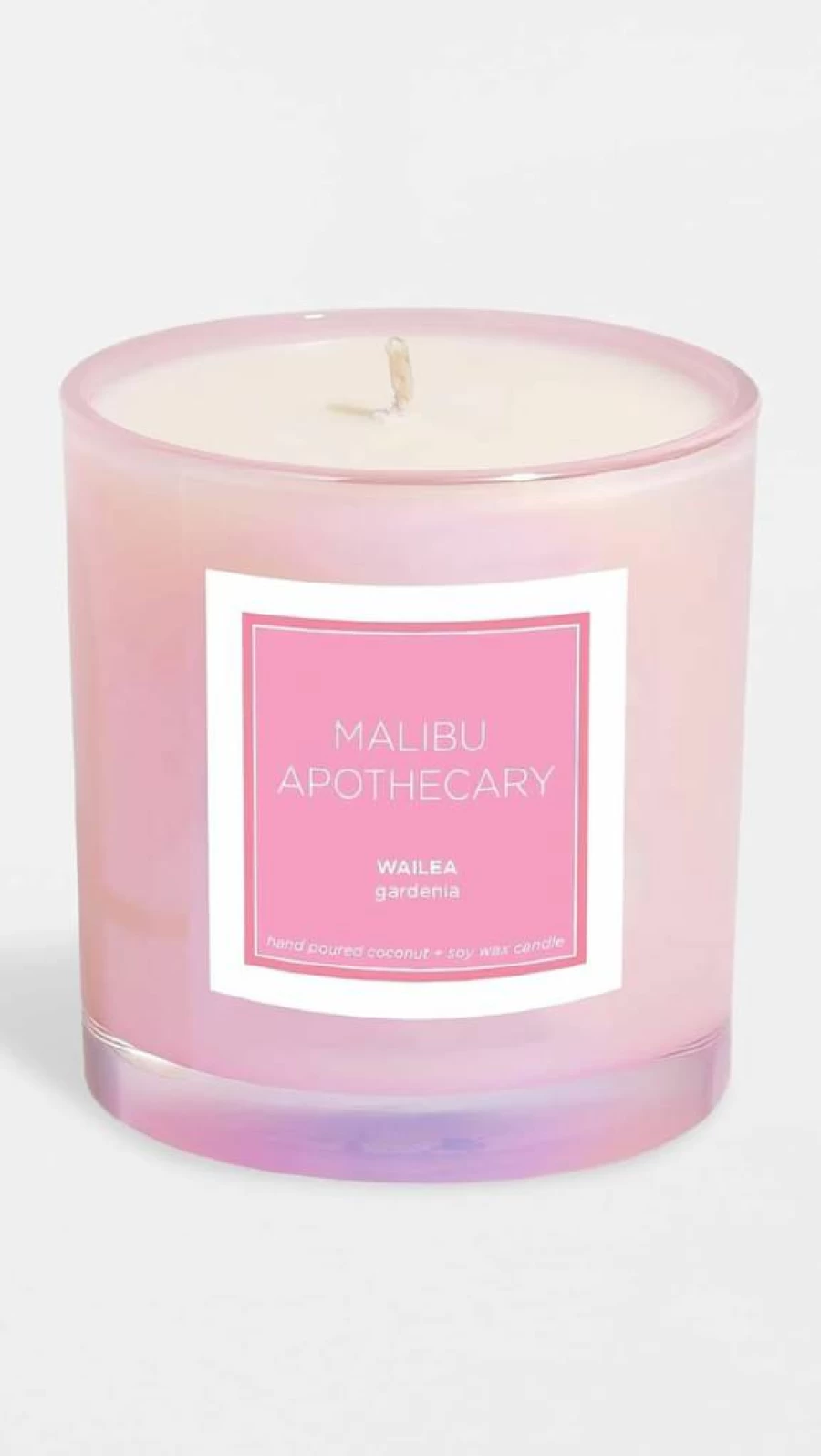 Malibu Apothecary Wailea Scented Candle for Women, Iridescent Pink Jar, 7.5 oz Home Decor Gift