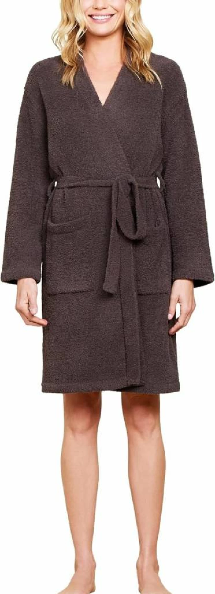 Barefoot Dreams Cozychic Womens Robe - Ultra Soft Luxe Loungewear Solid Wrap