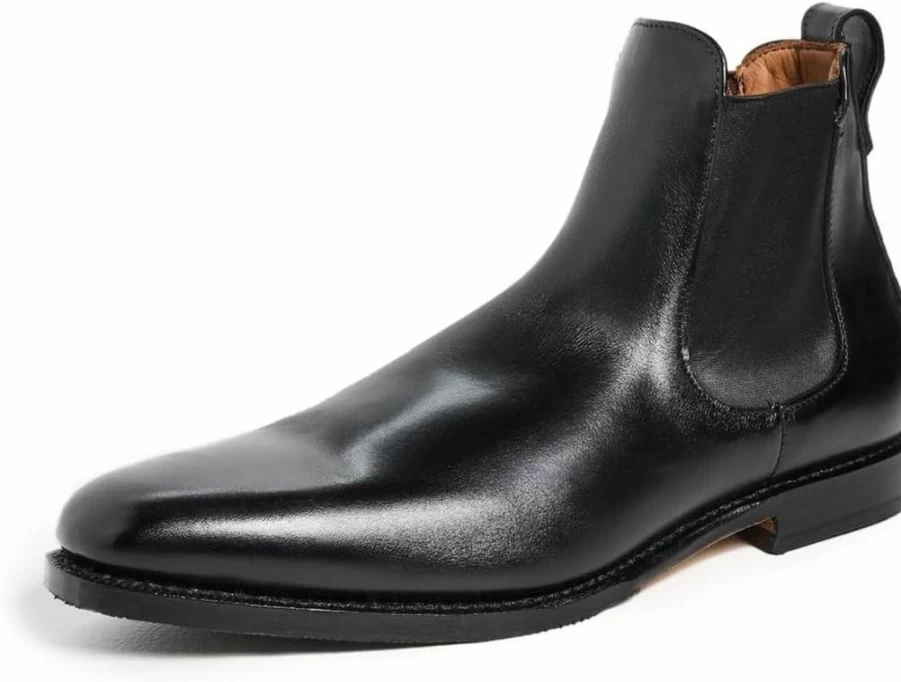 Allen Edmonds Men's Liverpool Chelsea Boots in Black - Premium Leather Dress Boots Size 14 D (US)