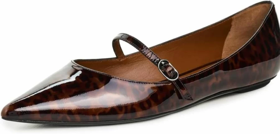 Stuart Weitzman Women's Emilia Mary Jane Flats - Classic Comfortable Ballet Flat Shoes for Women