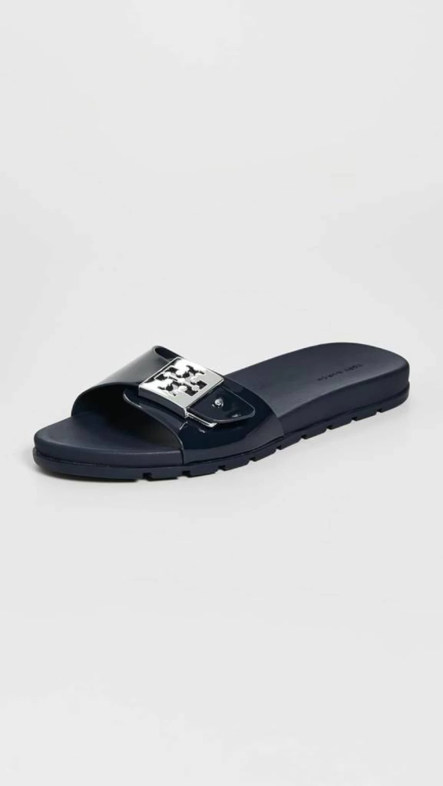 Tory Burch Women's Leather Buckle Slide Sandals | Comfortable Flat Slides for Women