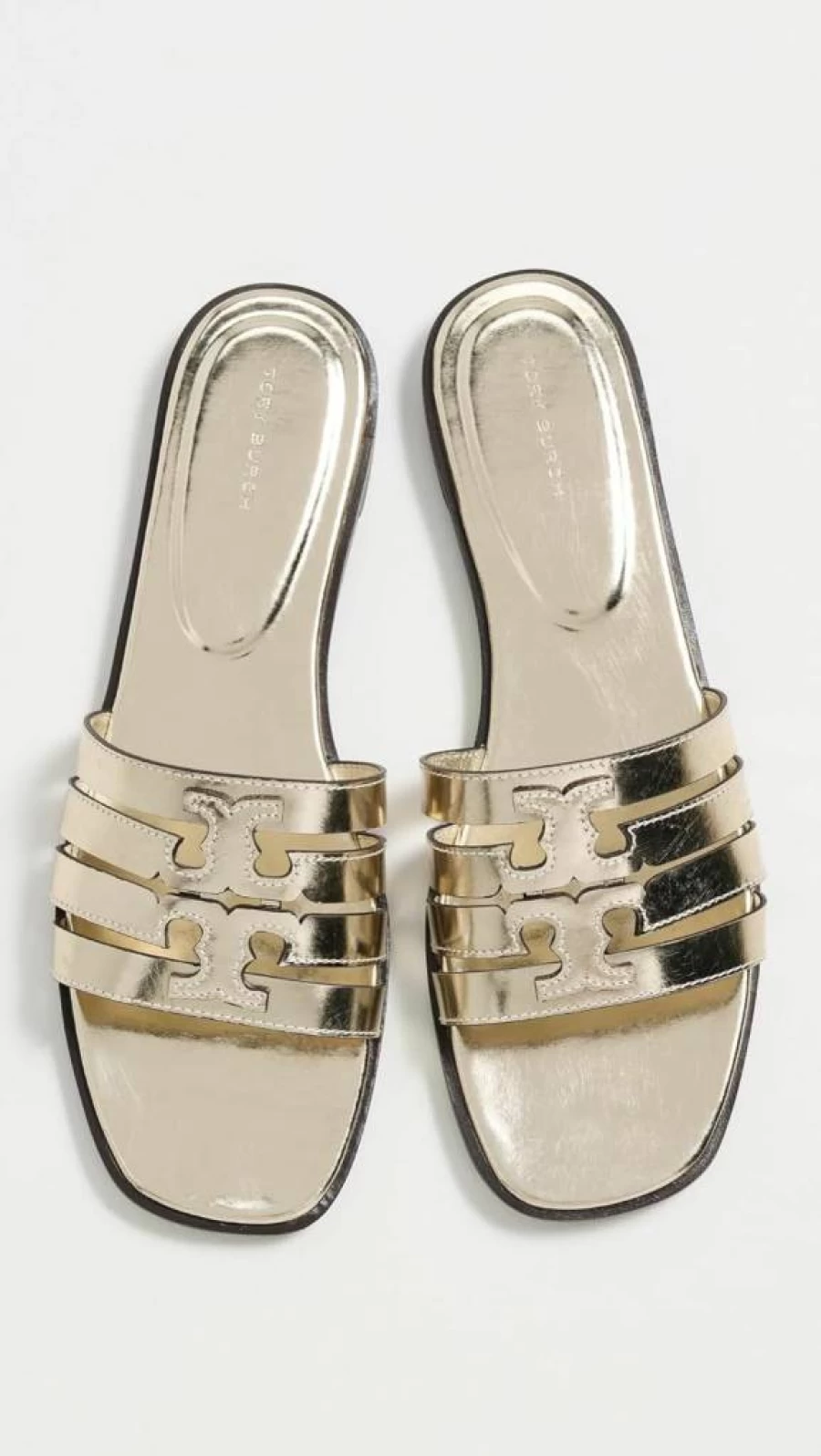 Tory Burch Women's Ines Cage Slide Sandals | Comfortable Leather Slides with Logo Detail | Casual Summer Footwear