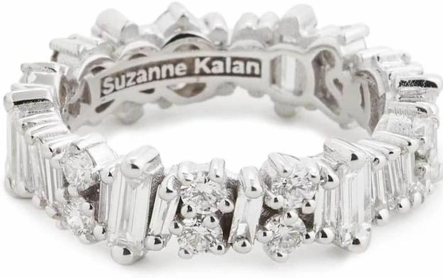 Suzanne Kalan 18K White Gold Fireworks Eternity Band for Women - Diamond Stackable Wedding Ring