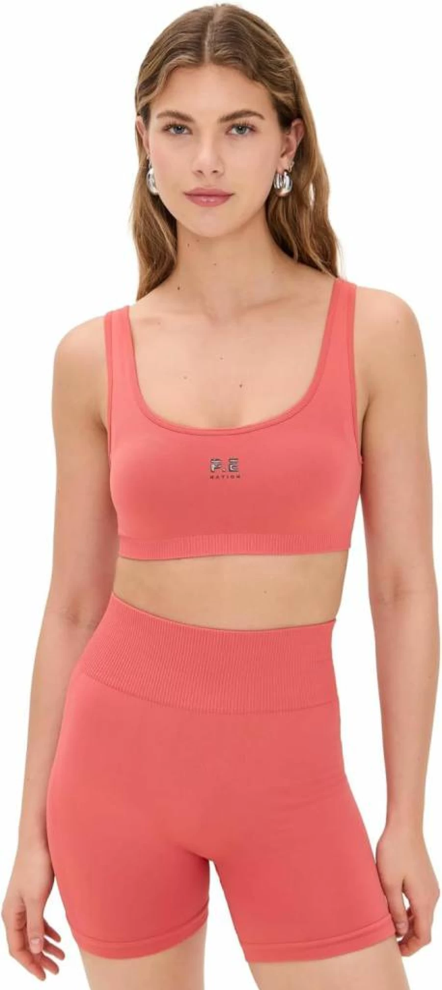 P.E NATION Women's Seamless Restore Sports Bra - High Support Workout Top for Fitness & Yoga