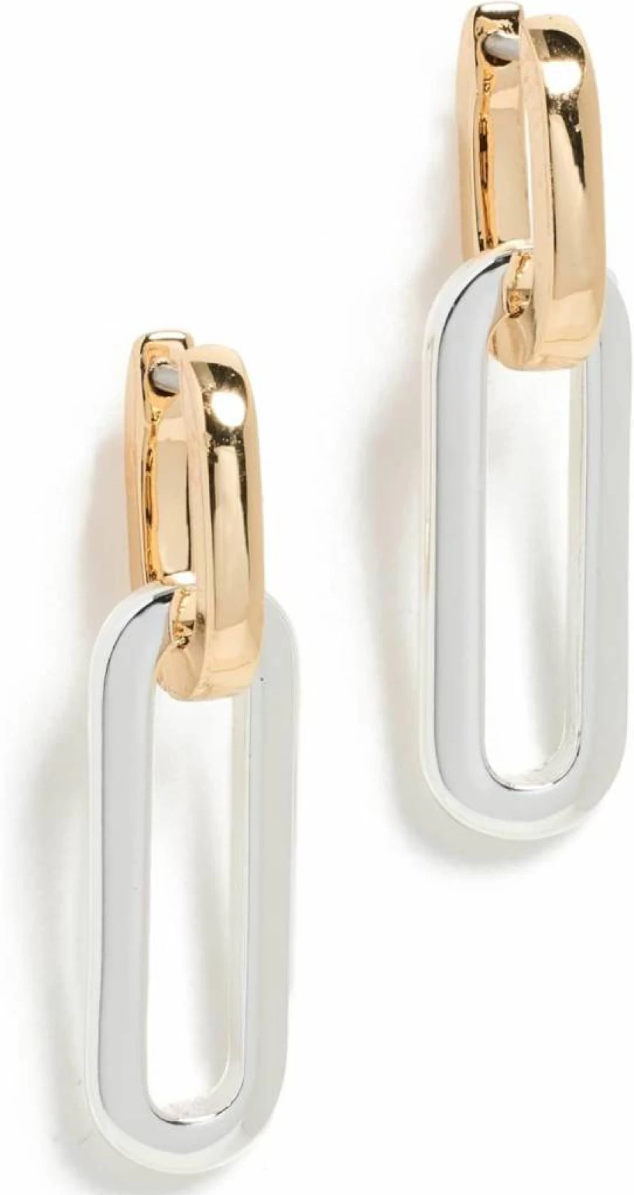 JENNY BIRD Teeni Detachable Link Earrings for Women - Gold-Tone Hoop Earrings with Adjustable Chain