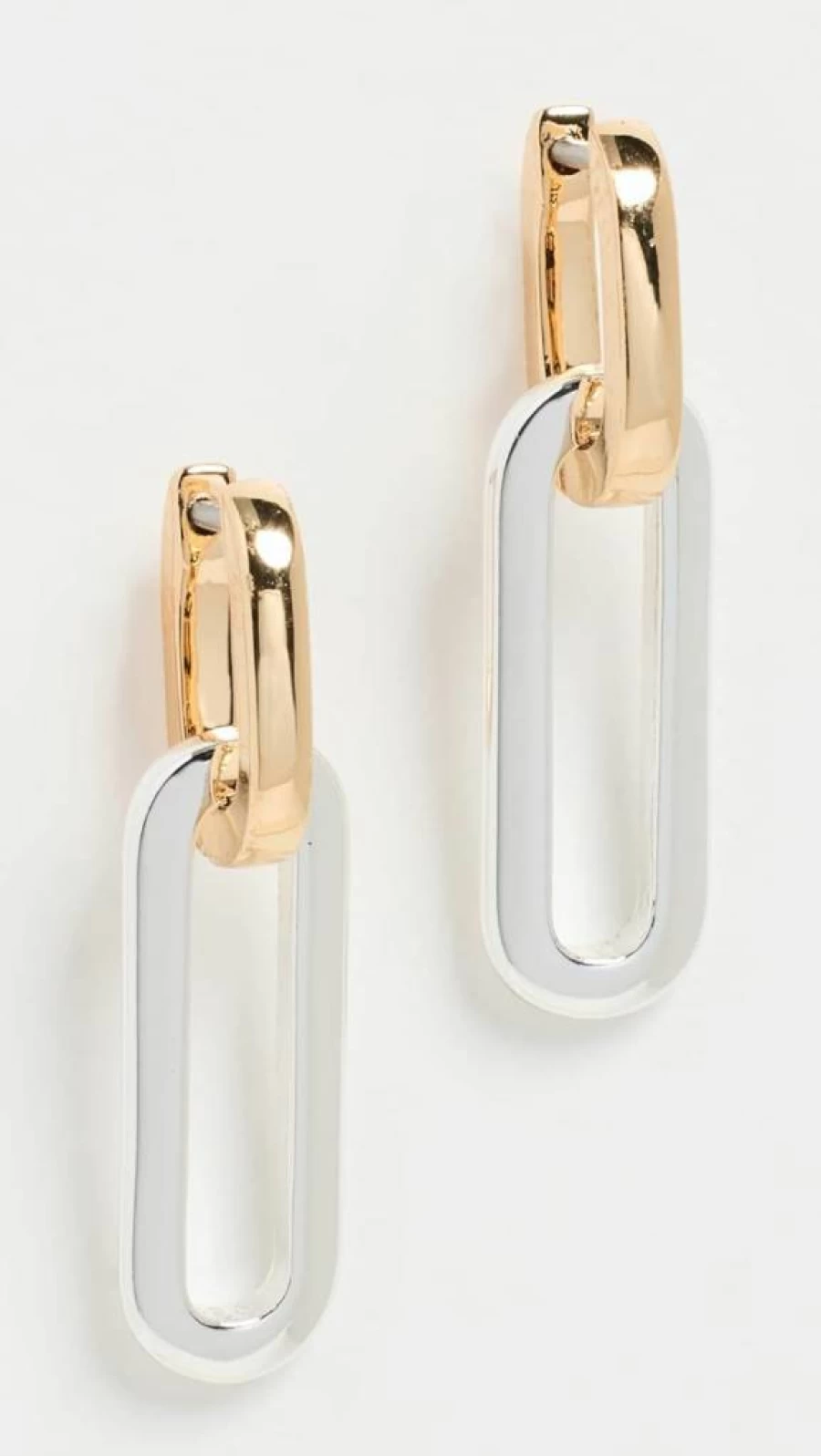 JENNY BIRD Teeni Detachable Link Earrings for Women - Gold-Tone Hoop Earrings with Adjustable Chain