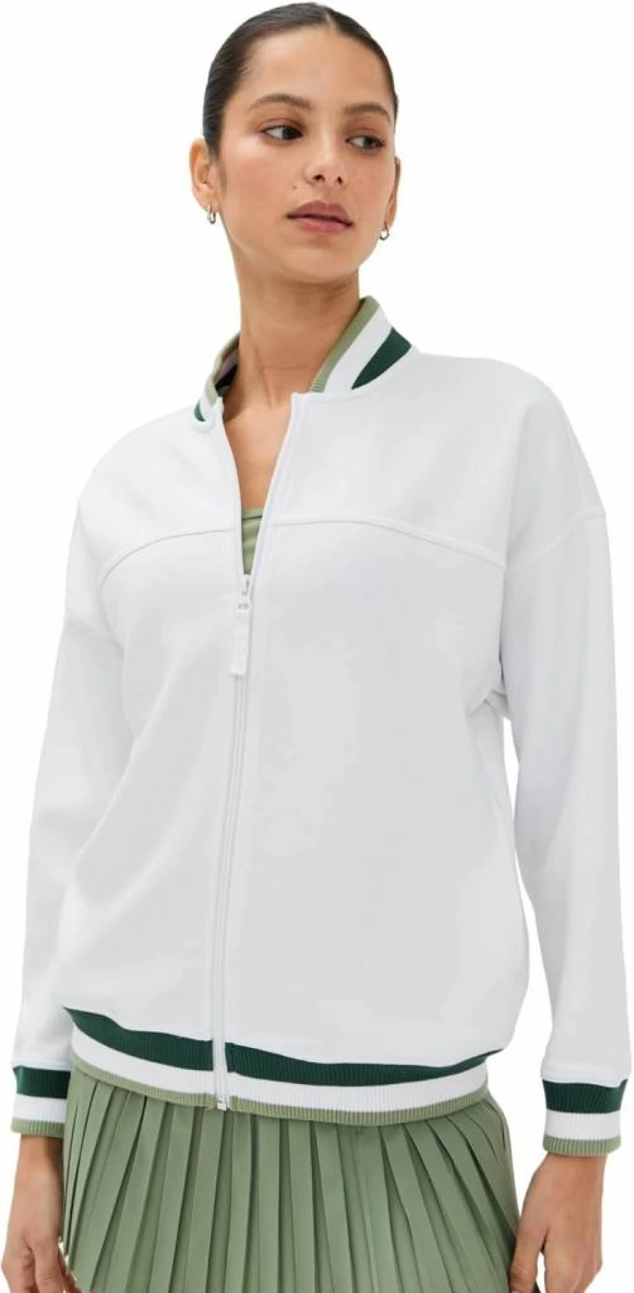 Z SUPPLY Women's Hampton Varsity Jacket - Vintage Style Baseball Bomber with Embroidered Details
