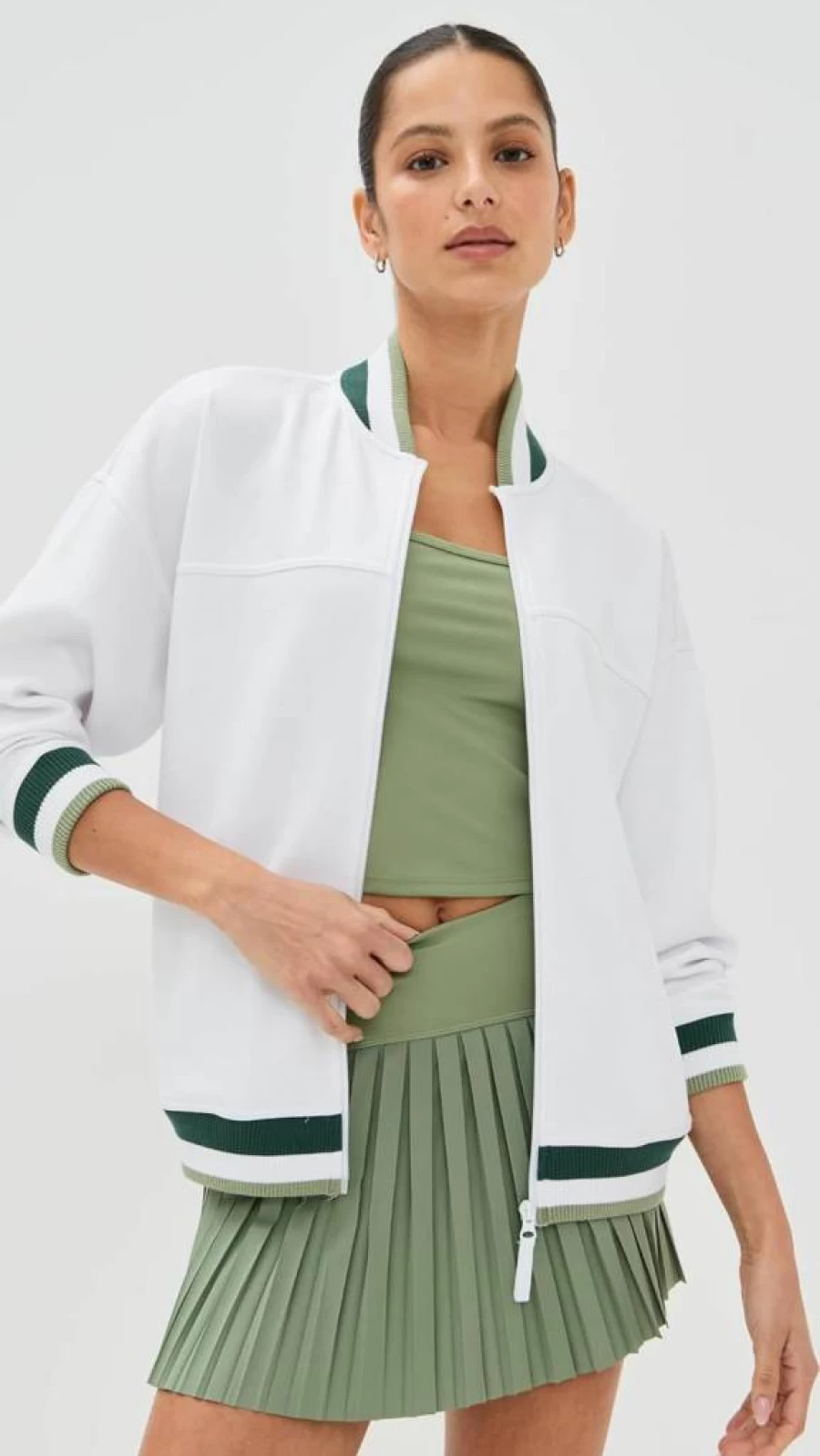 Z SUPPLY Women's Hampton Varsity Jacket - Vintage Style Baseball Bomber with Embroidered Details