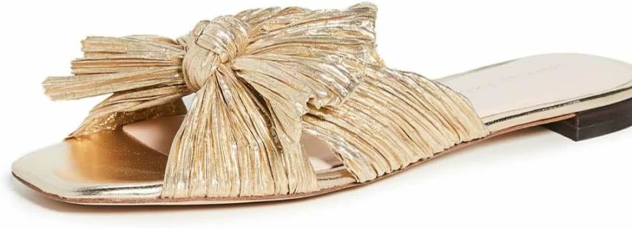 Loeffler Randall Daphne Women's Pleated Bow Slide Sandals