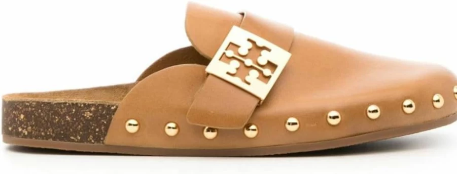 Tory Burch Women's Mellow Stud Mules - Soft Leather Slip-On Loafers with Stud Detailing