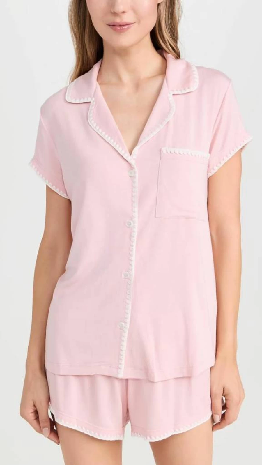 Eberjey Women's Frida Whip Stitch Short PJ Set - Comfortable Sleepwear Pajama Set