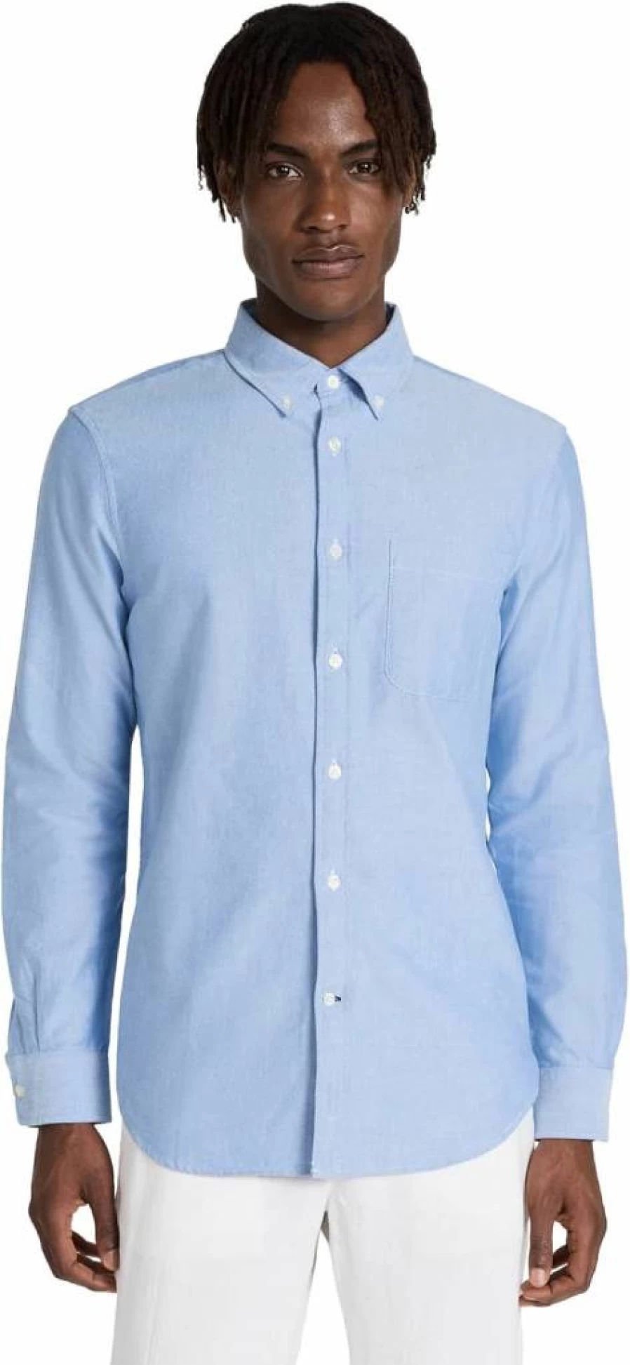 Club Monaco Men's Oxford Shirt - Classic Fit Long Sleeve Solid Casual Button-Down Shirt for Men
