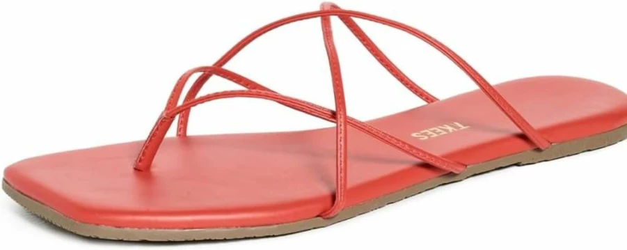 TKEES Women's Elle Flat Sandals - Square Toe Comfortable Casual Footwear