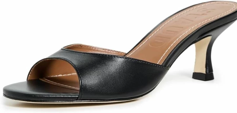 STAUD Brigitte Black Mules for Women - Size 7 Medium US | Comfortable Slide Shoes