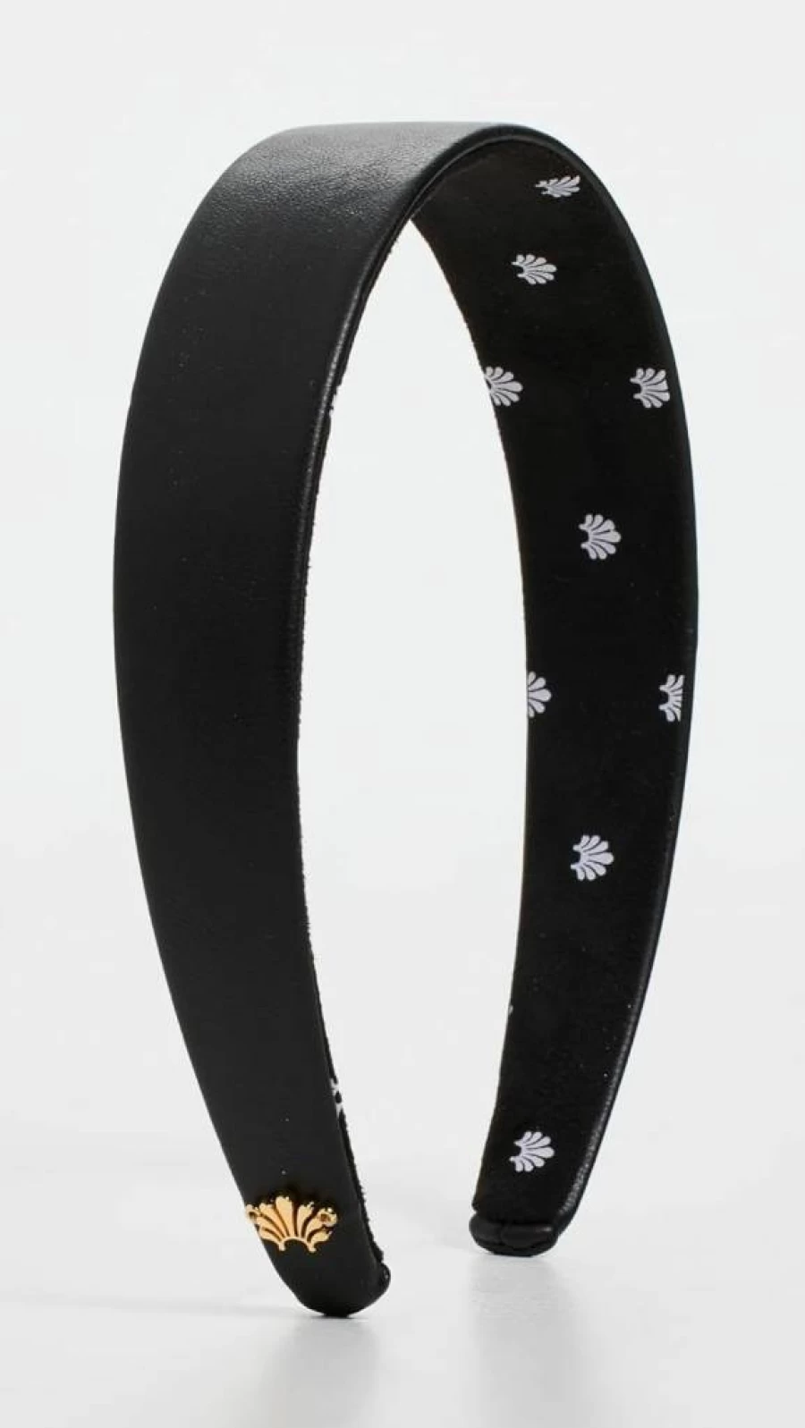 Lele Sadoughi Women's Black Faux Leather Bessette Headband – One Size Hair Accessory