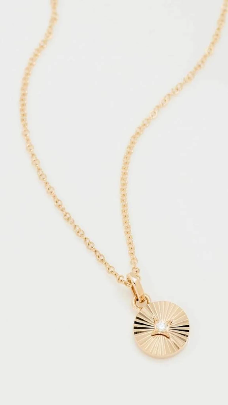 EF Collection 14K Gold Diamond Fluted Disc Pendant Necklace for Women
