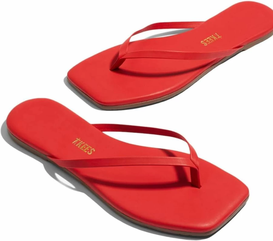 TKEES Women's Lily Flip-Flops - Square Toe Sandals for Comfort and Style