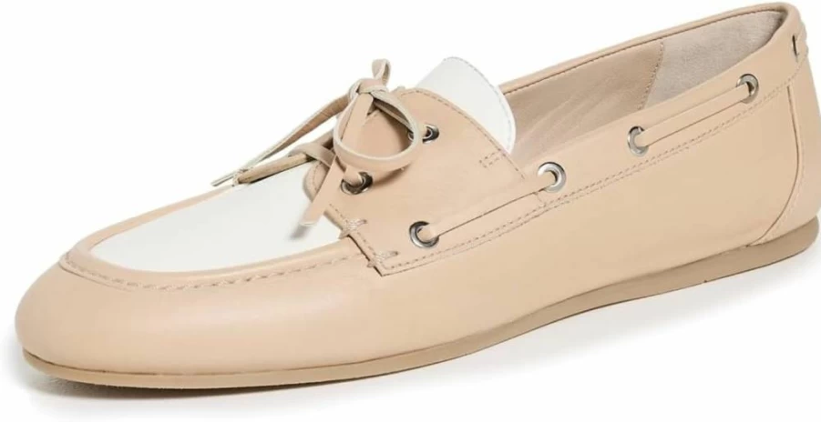 Stuart Weitzman Women's Tinsley Leather Boat Shoes – Classic Slip-On Loafers for Women