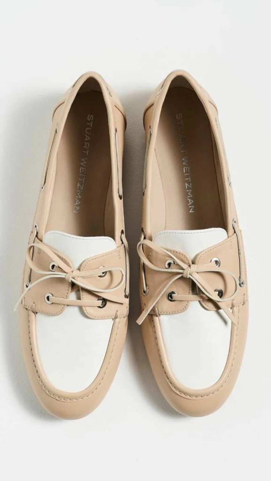 Stuart Weitzman Women's Tinsley Leather Boat Shoes – Classic Slip-On Loafers for Women