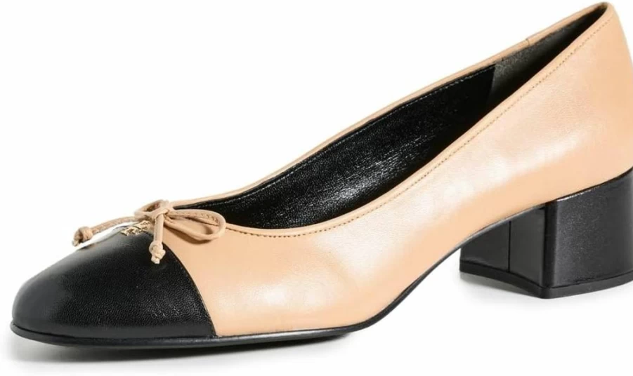 Tory Burch Women's Bow Detail Ballet Flats 45mm Heel - Classic Comfortable Slip-On Shoes for Women