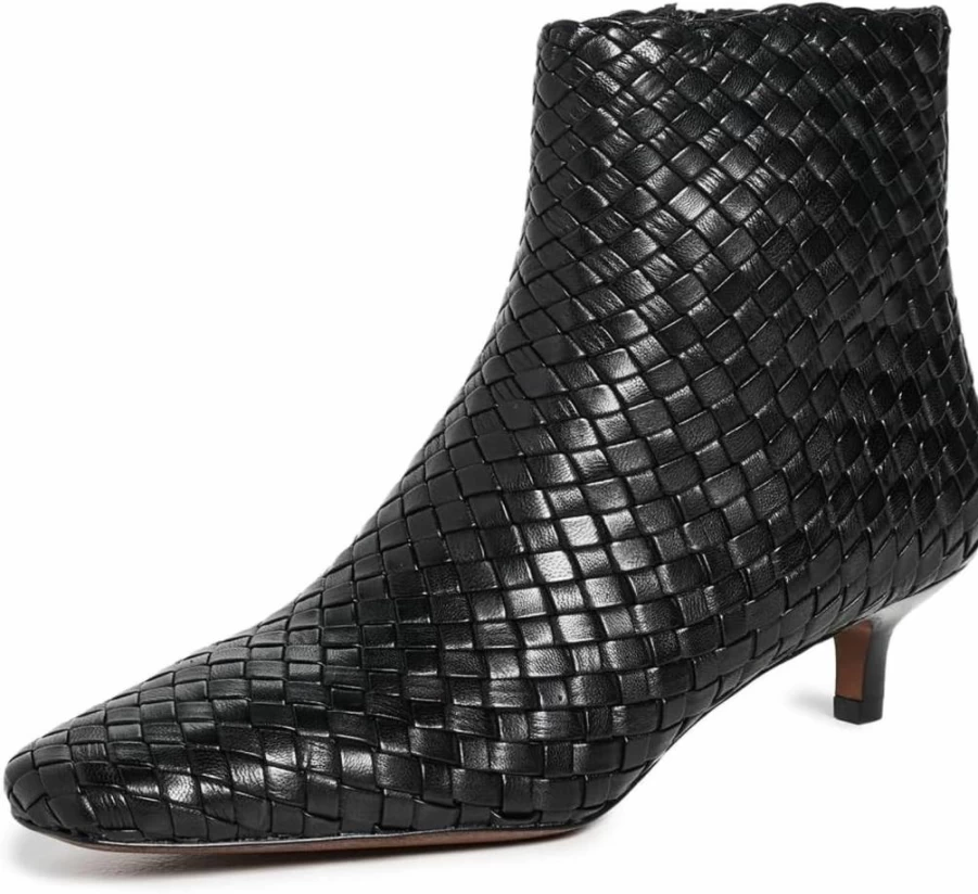 Loeffler Randall Marcella Women's Leather Ankle Boots – Stylish Skinny Heel Booties for Fashion