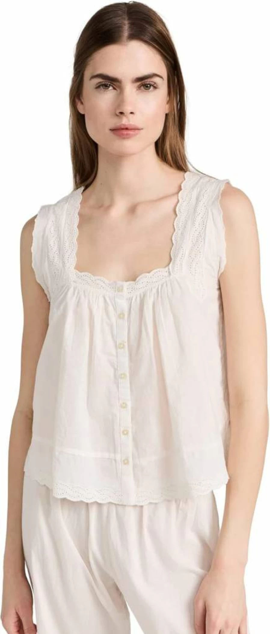 The Great Women's Eyelet Tank Top – Stylish & Breathable Summer Blouse