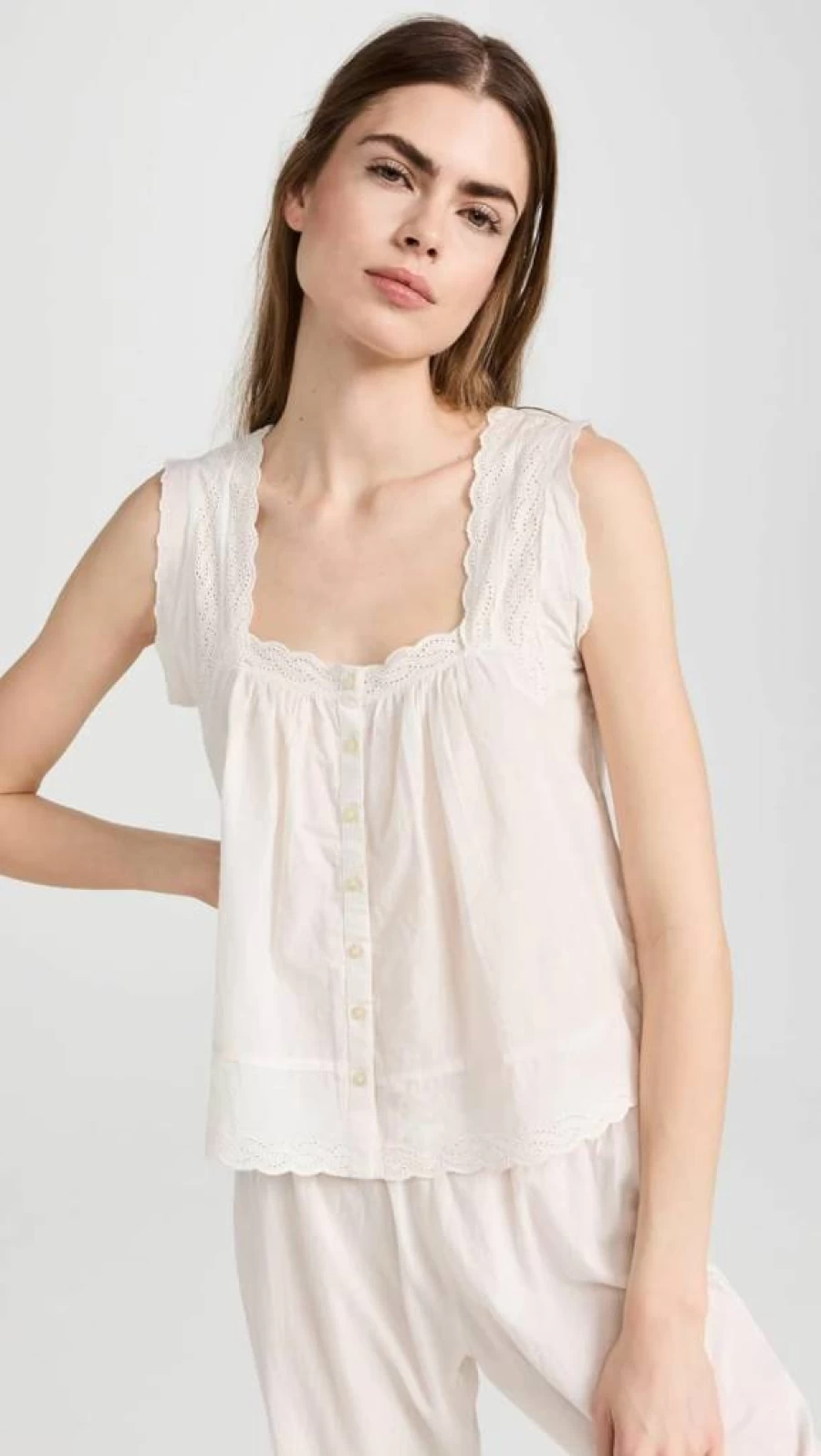 The Great Women's Eyelet Tank Top – Stylish & Breathable Summer Blouse