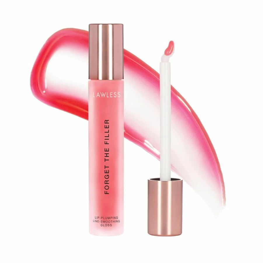 LAWLESS Queen Size Forget The Filler Lip Plumper Gloss - Cherry Vanilla Red, 0.19 Fl Oz, Volumizing & Moisturizing Lip Gloss for Women