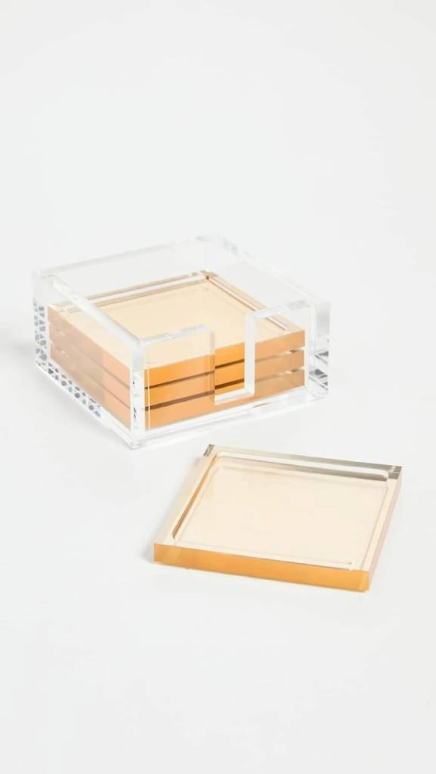 Tizo Design Gold Acrylic Coasters for Women - Elegant Drinkware Set
