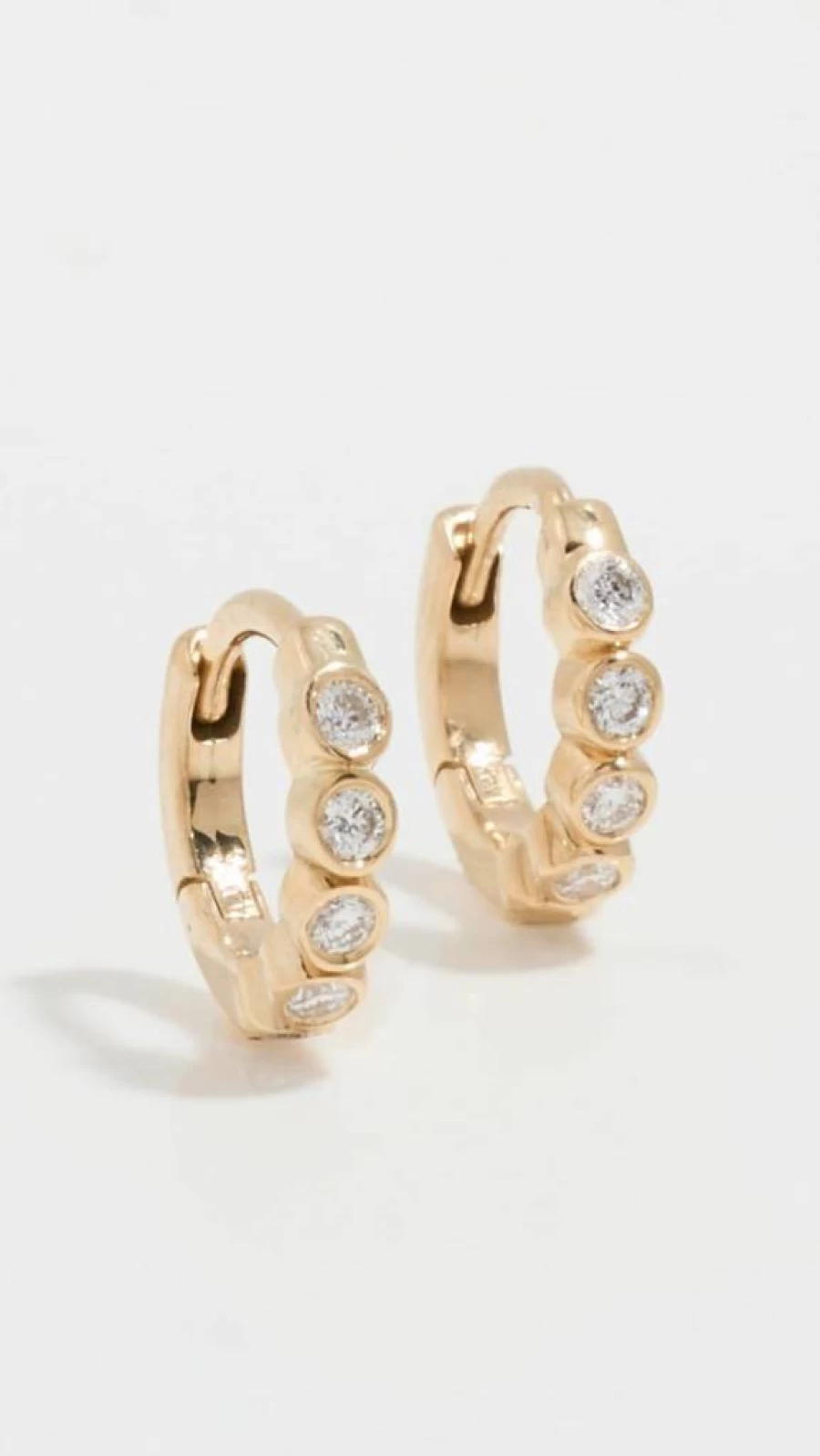 ZOE CHICCO 14K Gold Hinged Huggie Hoops for Women - Minimalist Small Hoop Earrings