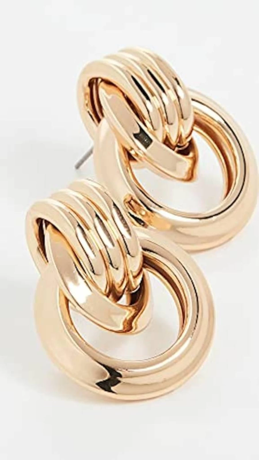 Kenneth Jay Lane Polished Gold Love Knot Doorknocker Earrings for Women