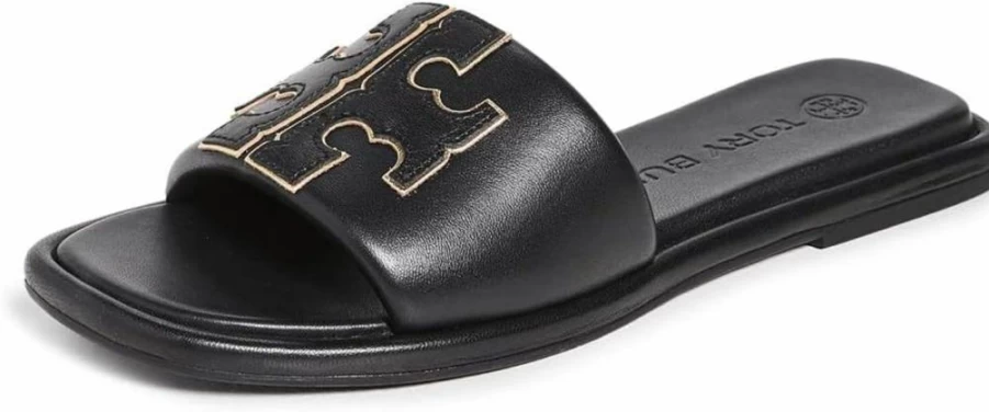 Tory Burch Women's Double T Logo Slide Sandals | Comfortable Sport Slides | Casual Summer Shoes