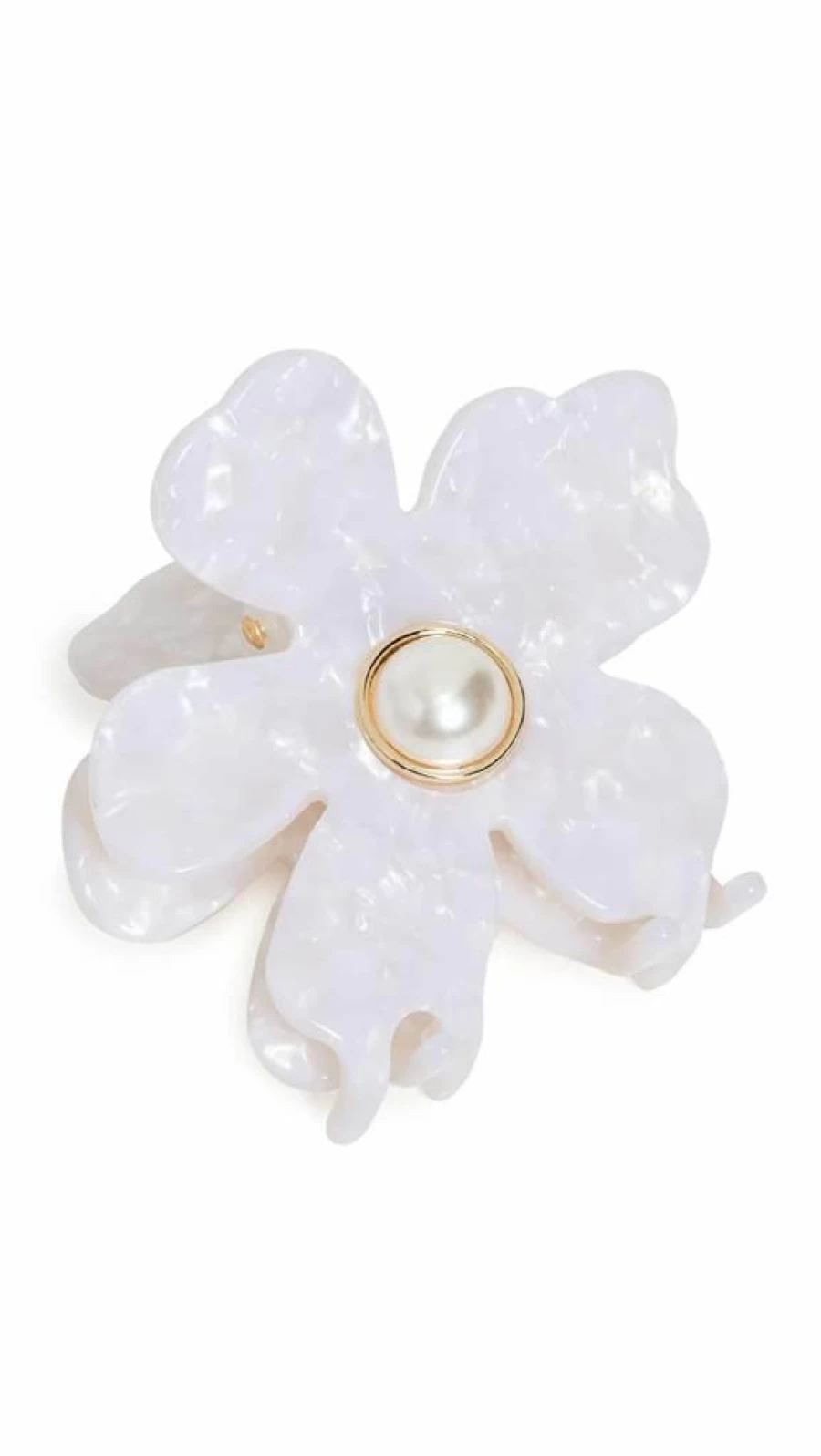 Lele Sadoughi Women's Lily Claw Clip Hair Accessory - Mother of Pearl White Hair Clip, One Size