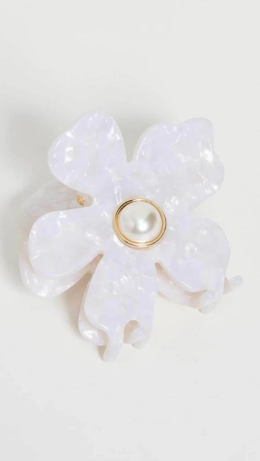 Lele Sadoughi Women's Lily Claw Clip Hair Accessory - Mother of Pearl White Hair Clip, One Size