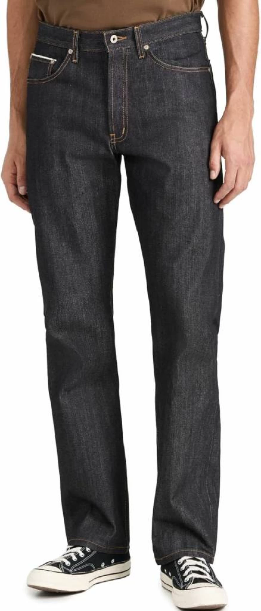 Naked & Famous Denim Men's True Guy Left Hand Twill Selvedge Jeans - Raw Denim Slim Straight Fit Selvedge Jeans for Men