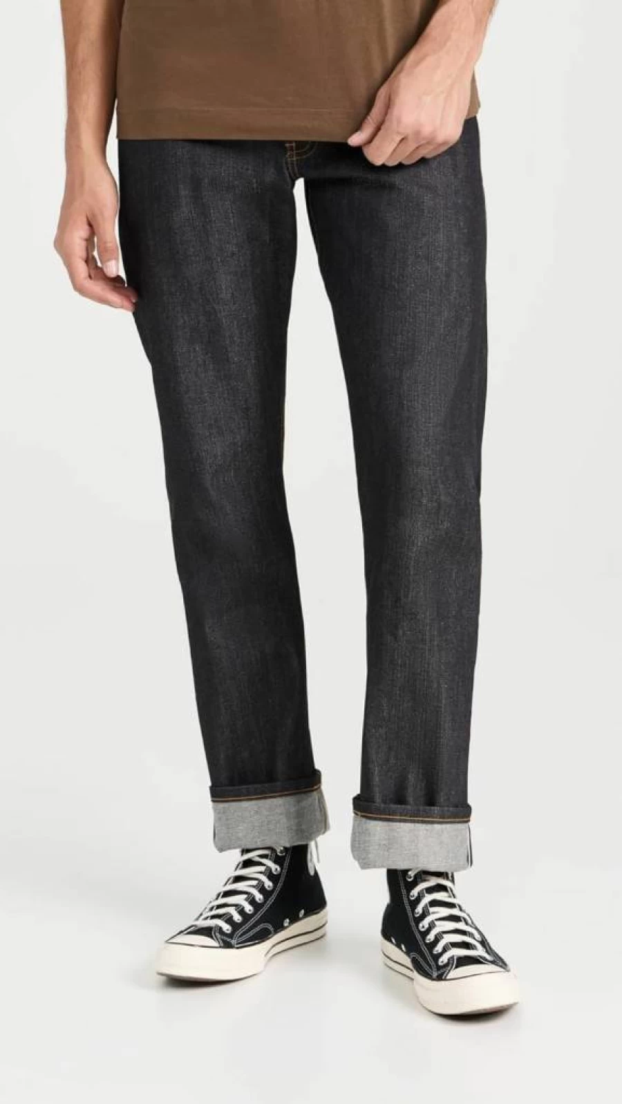Naked & Famous Denim Men's True Guy Left Hand Twill Selvedge Jeans - Raw Denim Slim Straight Fit Selvedge Jeans for Men