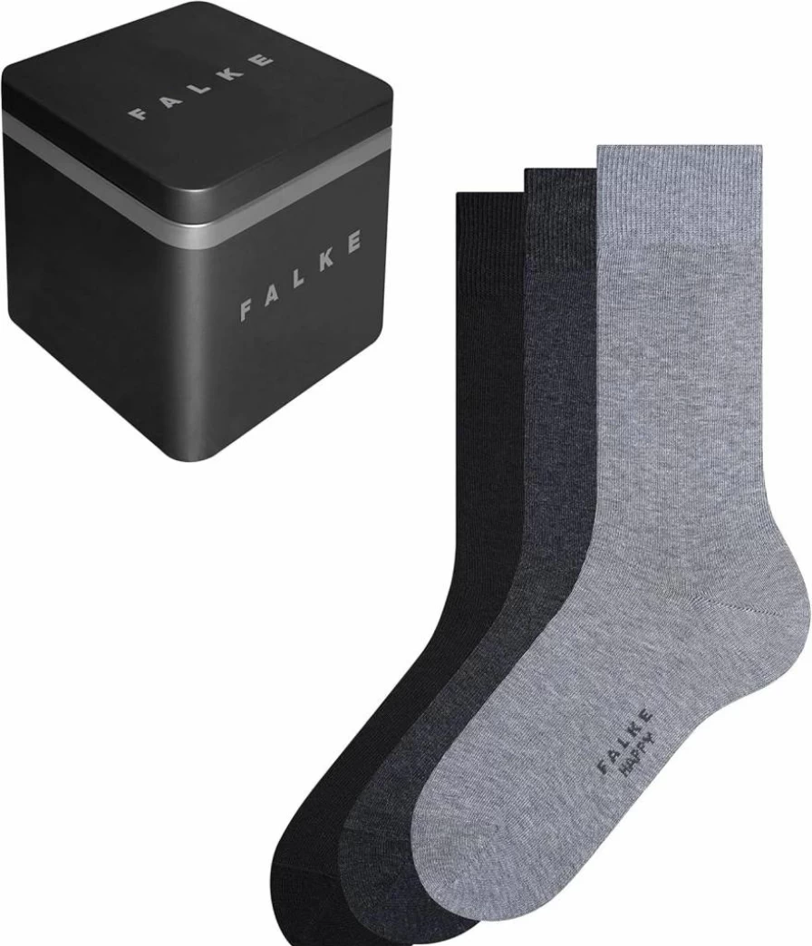 FALKE Men's Cotton Crew Socks 3-Pack - Breathable Comfort for Everyday Wear