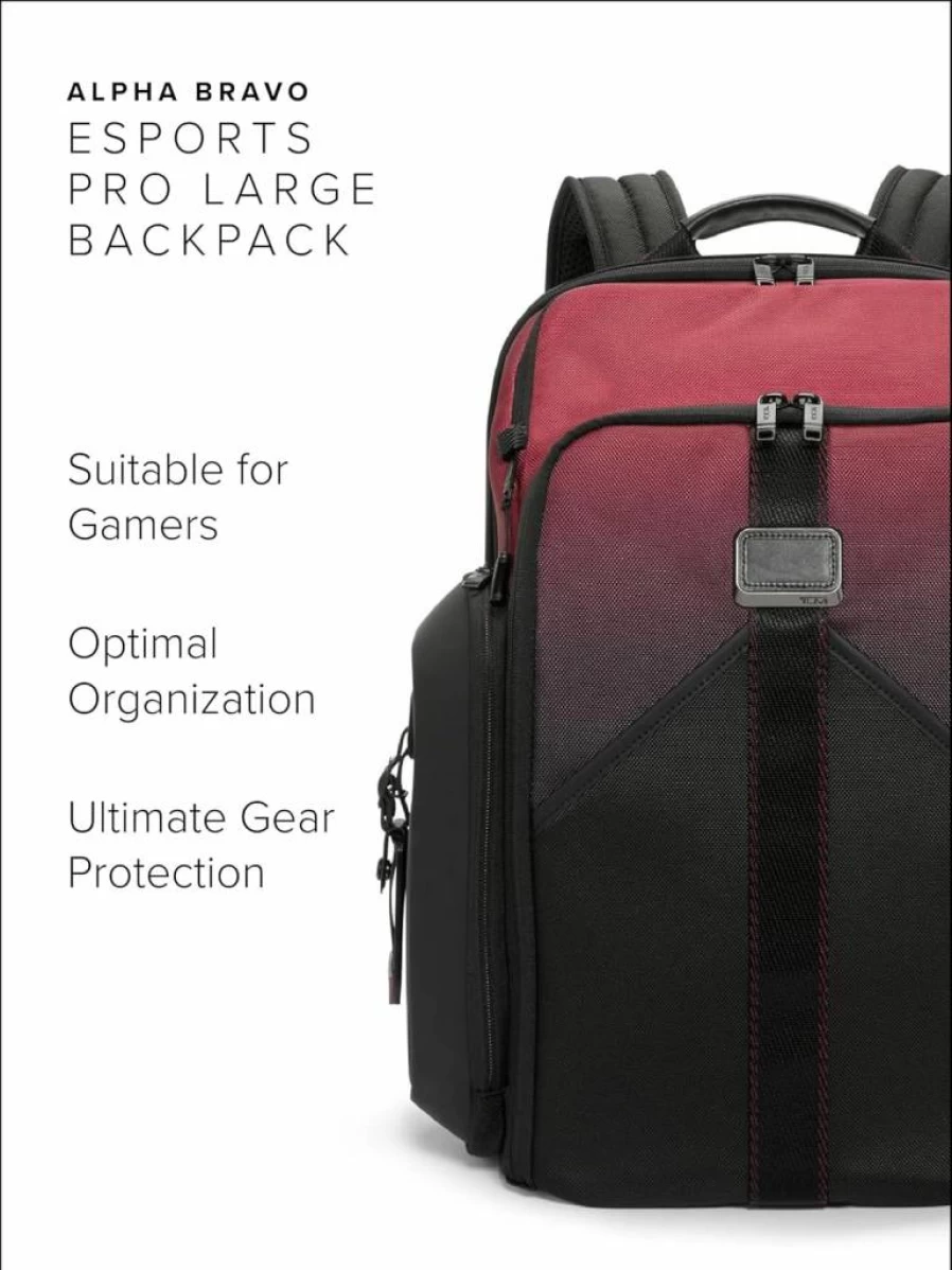 TUMI Alpha Bravo Expandable Tech Backpack for 15" Laptop - Large Durable Travel & Work Backpack - Black 18x12x8.5 Inches