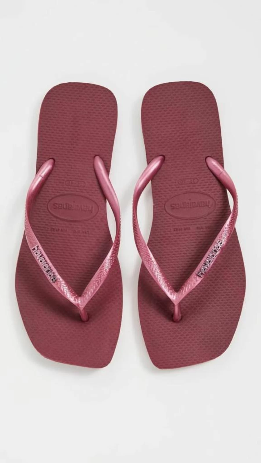 Havaianas Women's Slim Metallic Flip Flops with Square Logo - Comfortable Sandals for Women