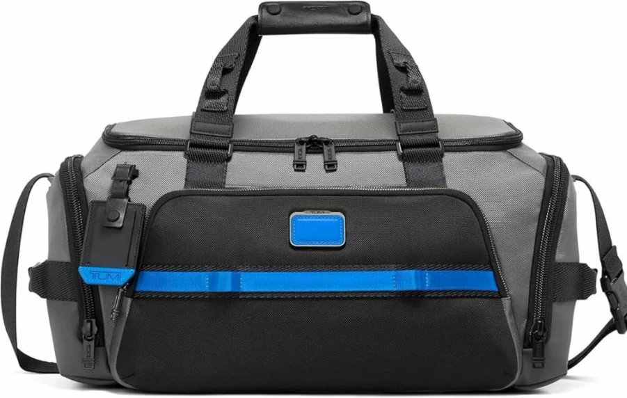 TUMI Alpha Bravo Mason Medium Duffel Bag - Black Overnight Travel Bag with TUMI Tracer - 11" x 19.5" x 10.3" Carry-On Duffle for Men & Women