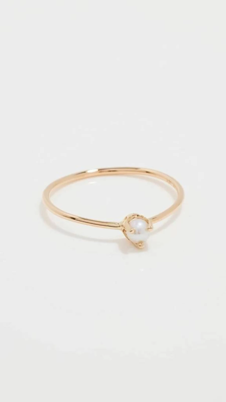 ZOE CHICCO 14K Gold Prong-Set Freshwater Pearl Ring for Women